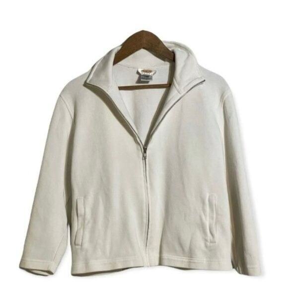 Talbots White Full Zip Jacket Size Petite Large - Picture 10 of 12